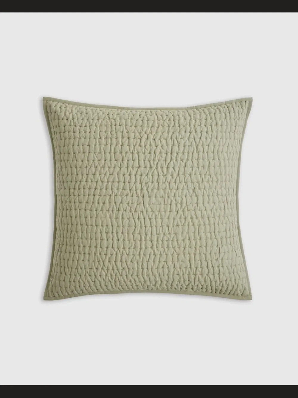 NWT Quince European Linen Cotton Stitch Quilted Euro Sham - color is Willowleaf